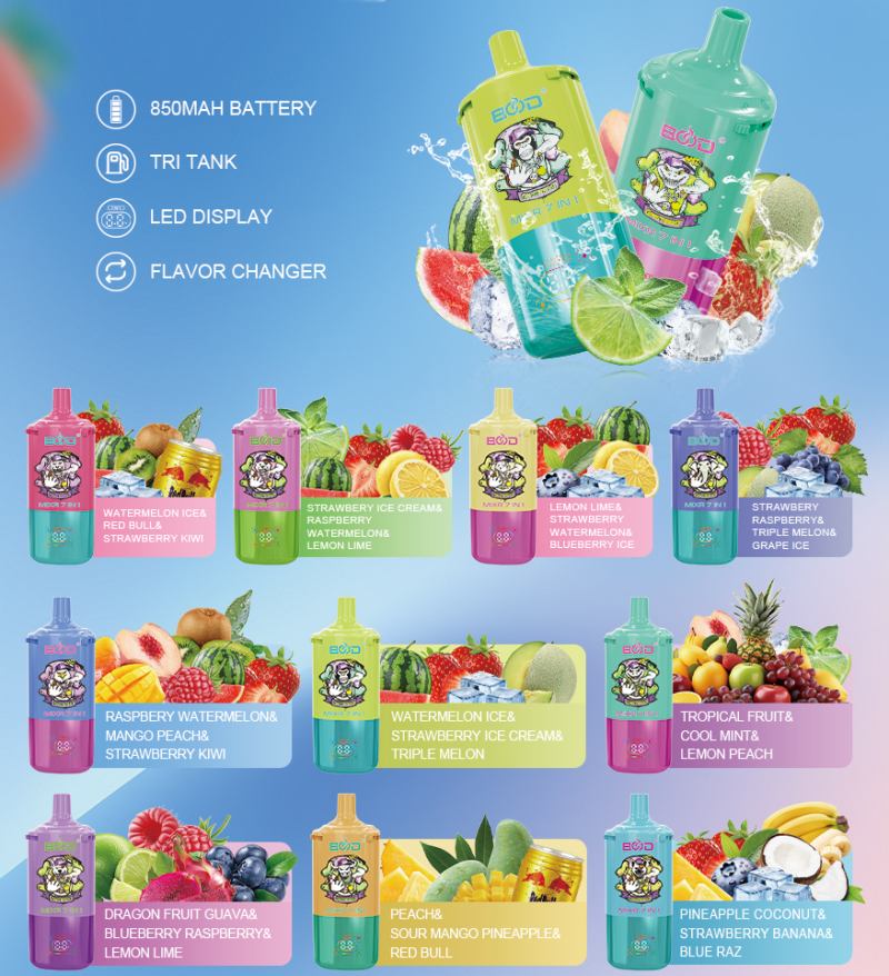 BOOD MIXR 7 IN 1 80000 TASTE LIST BOOD MIXR 7 IN 1 80000 TASTE LIST