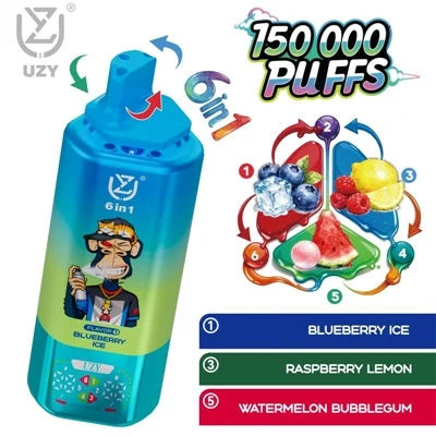 UZY 6-ใน-1 150K บุหรี่ไฟฟ้าแบบใช้แล้วทิ้ง|พัฟ 150,000 ชิ้น การเปลี่ยนรสชาติได...