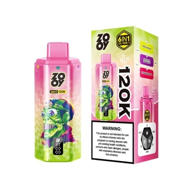 ZOOY 120K 6 IN 1 — บุหรี่ไฟฟ้าแบบใช้แล้วทิ้ง-ความจุสูง-เพื่อประสบการณ์ปาก-ถึง...