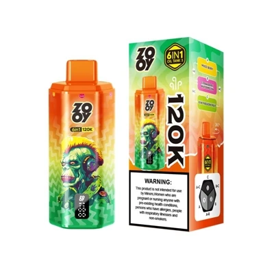 ZOOY 120K 6IN1: บุหรี่ E- แบบใช้แล้วทิ้งหลายรสชาติระดับพรีเมี่ยมสำหรับการใช้ค...