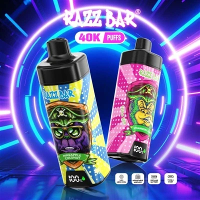 Razz Bar 40000 บุหรี่ไฟฟ้า E- แบบใช้แล้วทิ้ง: ความจุสูง- ประสิทธิภาพสูง- สุดย...