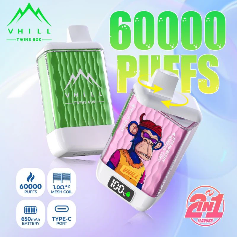 บุหรี่ E- แบบใช้แล้วทิ้ง Vhill Twins 60000: การวิเคราะห์ที่ครอบคลุมของนวัตกรร...