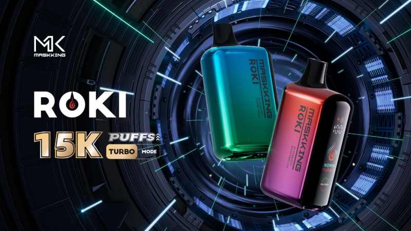 Maskking-Roki-Disposable-Vape-E-Cigarette-15000-Puffs-with-Side-Full-Screen-WholesaleMaskking ROKI 10000