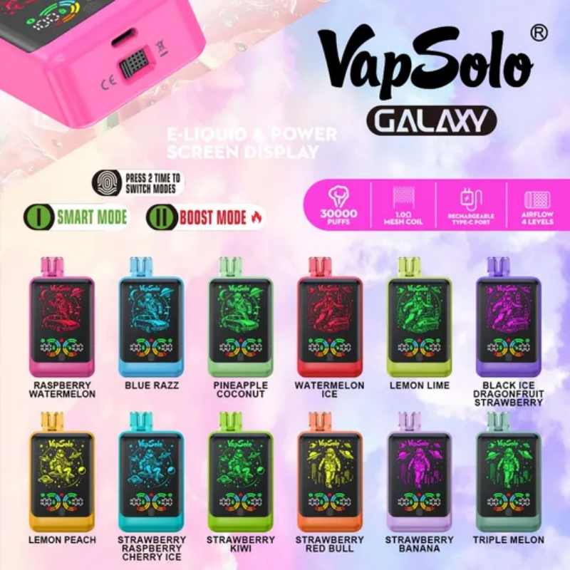 Vapsolo-New-30K-Galaxy-30000-Puffs-Digital-Full-Smart-Screen-Puff-30K-Convert-Two-Modes-Rechargeable-Electronic-Cigarette-Video-Vaper-Pods Vapsolo Galaxy 30000 Puffs