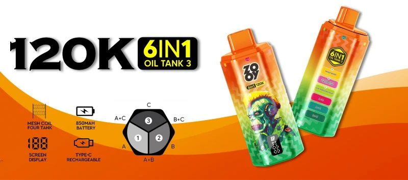ZOOY VAPE 6 IN 1 120K oil tank 3 ZOOY VAPE 6 IN 1 120K oil tank 3